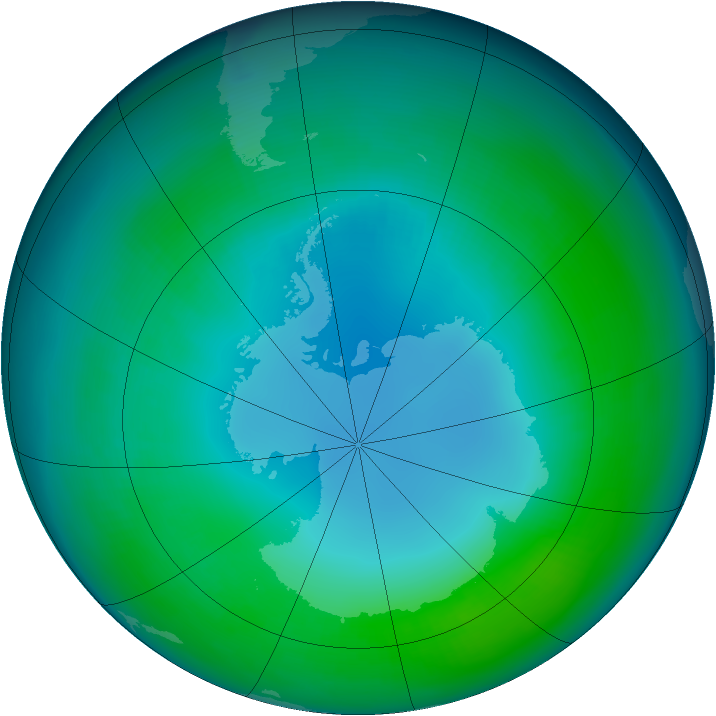 Antarctic ozone map for May 2001